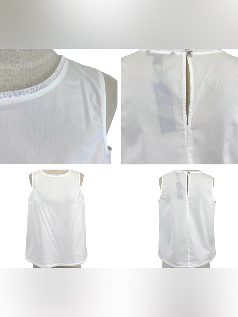 Banana Republic | White Sleeveless Fringe Edge Blouse | Size XL